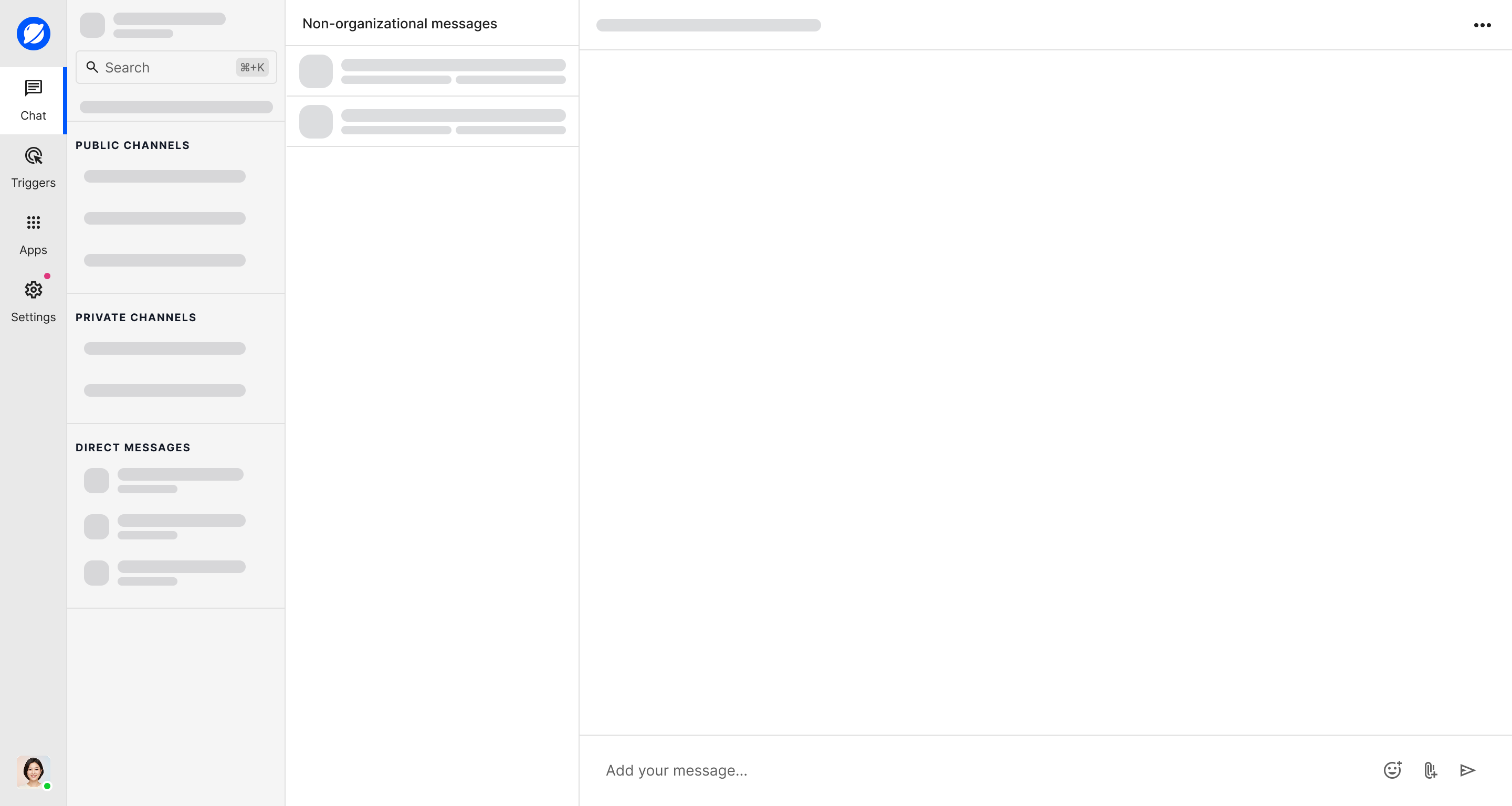 Saturn admin workspace showing its loading state